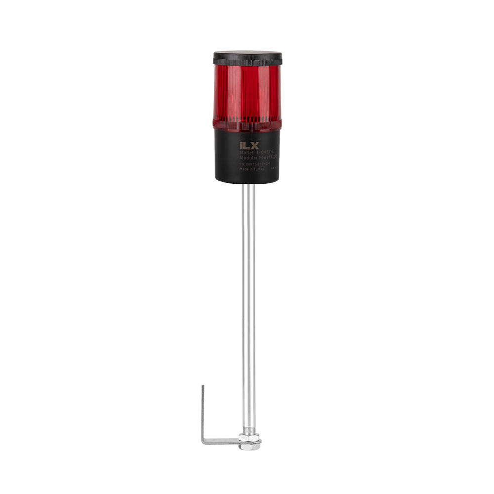 1 Katlı 30 cm KL Duvara Montaj Işıklı Kolon - Ø70 T7 İkaz Lambası | İLX