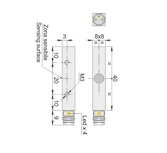 AECO İndüktif Sensör - SIPC8-C2 PNP NO H1 | İLX