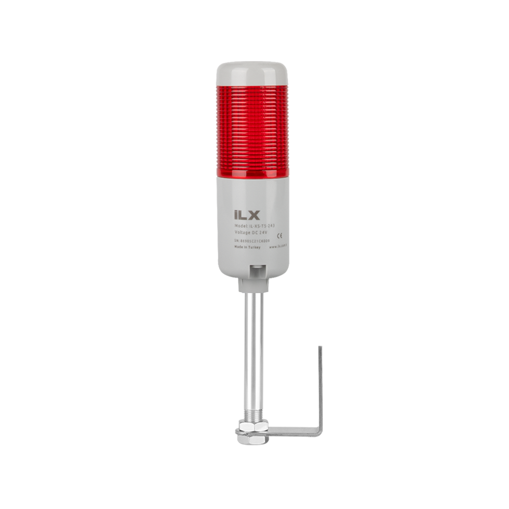 1 Katlı 10 cm KL Duvara Montaj Işıklı Kolon - Ø50 T5 İkaz Lambası | İLX