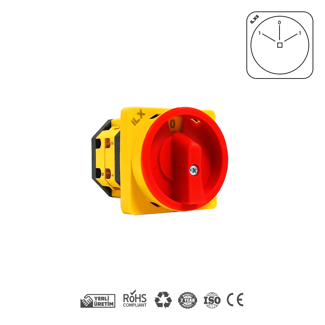1-0-1 Enversör Pako Şalter 1 Fazlı B Tipi 48x48 | İL-XL4-B01-025