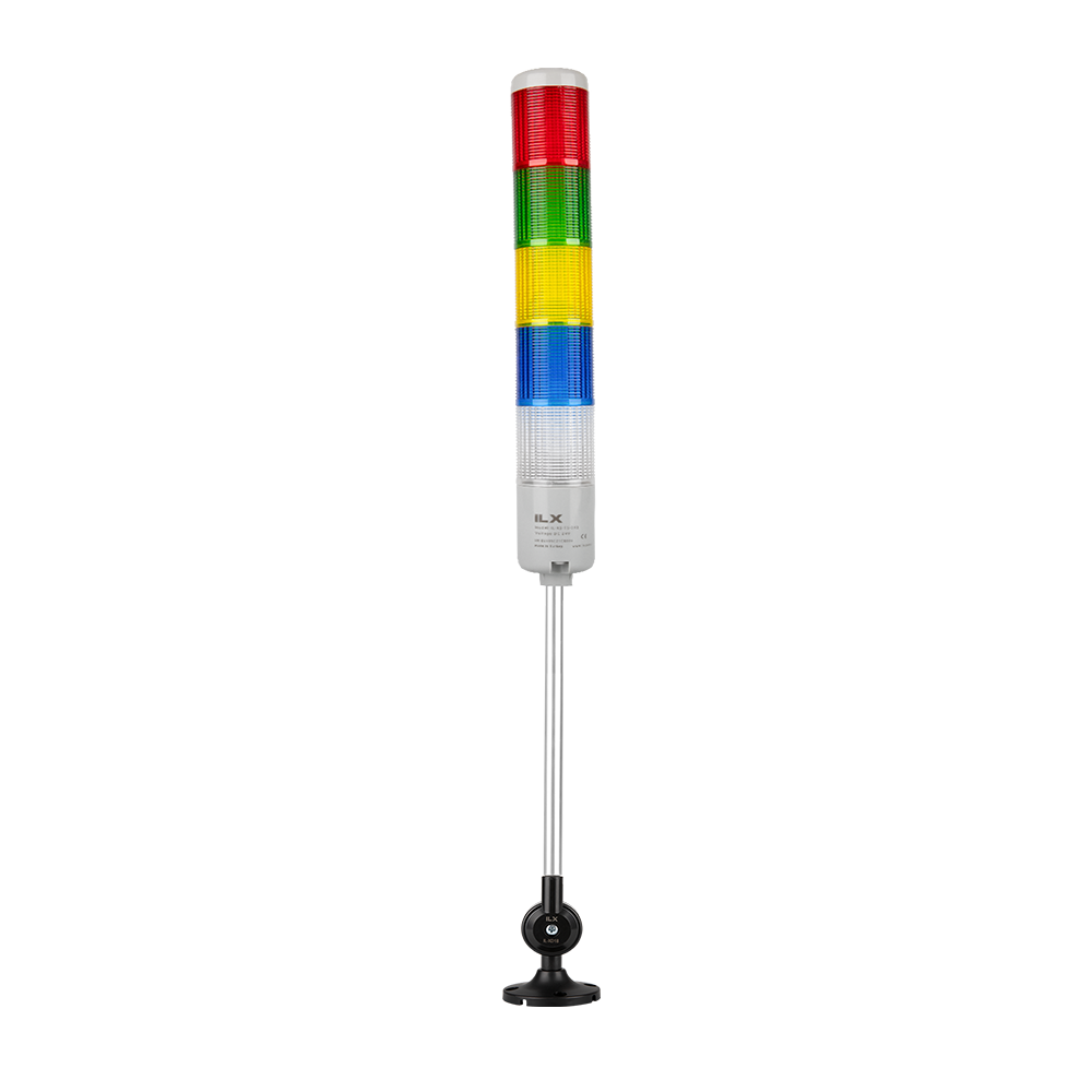 5 Katlı 30 cm KD Döner Montaj Işıklı Kolon - Ø50 T5 İkaz Lambası | İLX