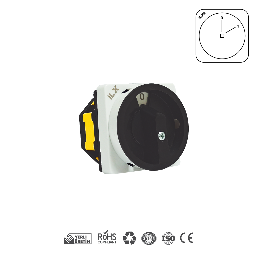 0-1 Aç-Kapa Pako Şalter 1 Fazlı A Tipi 48x48 | İL-XL4-A01-016