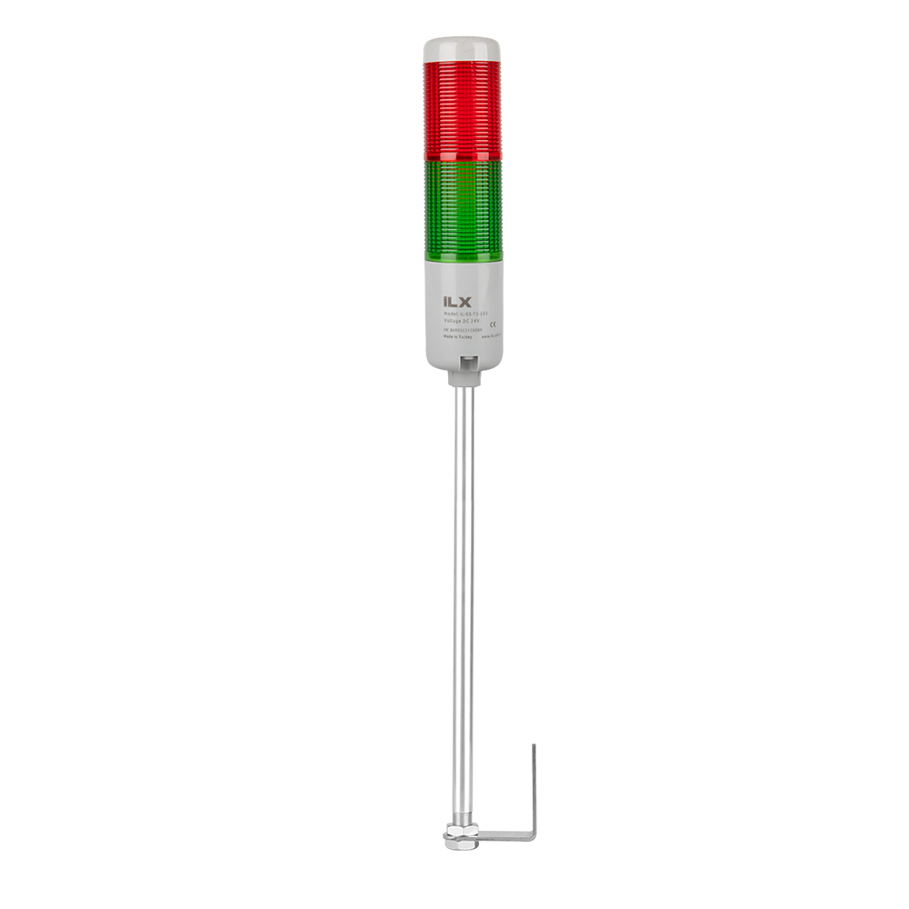 2 Katlı 40 cm KL Duvara Montaj Işıklı Kolon - Ø50 T5 İkaz Lambası | İLX