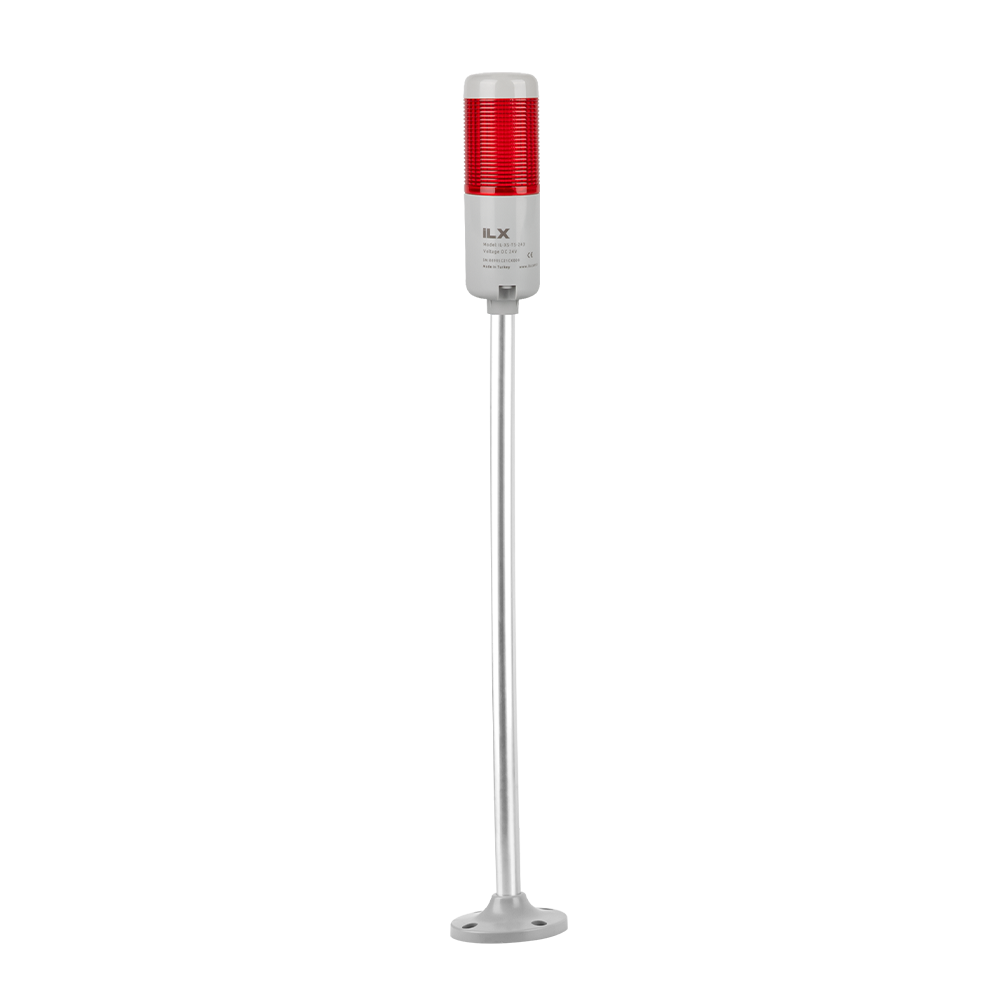 1 Katlı 50 cm KT Tabana Montaj Işıklı Kolon - Ø50 T5 İkaz Lambası | İLX
