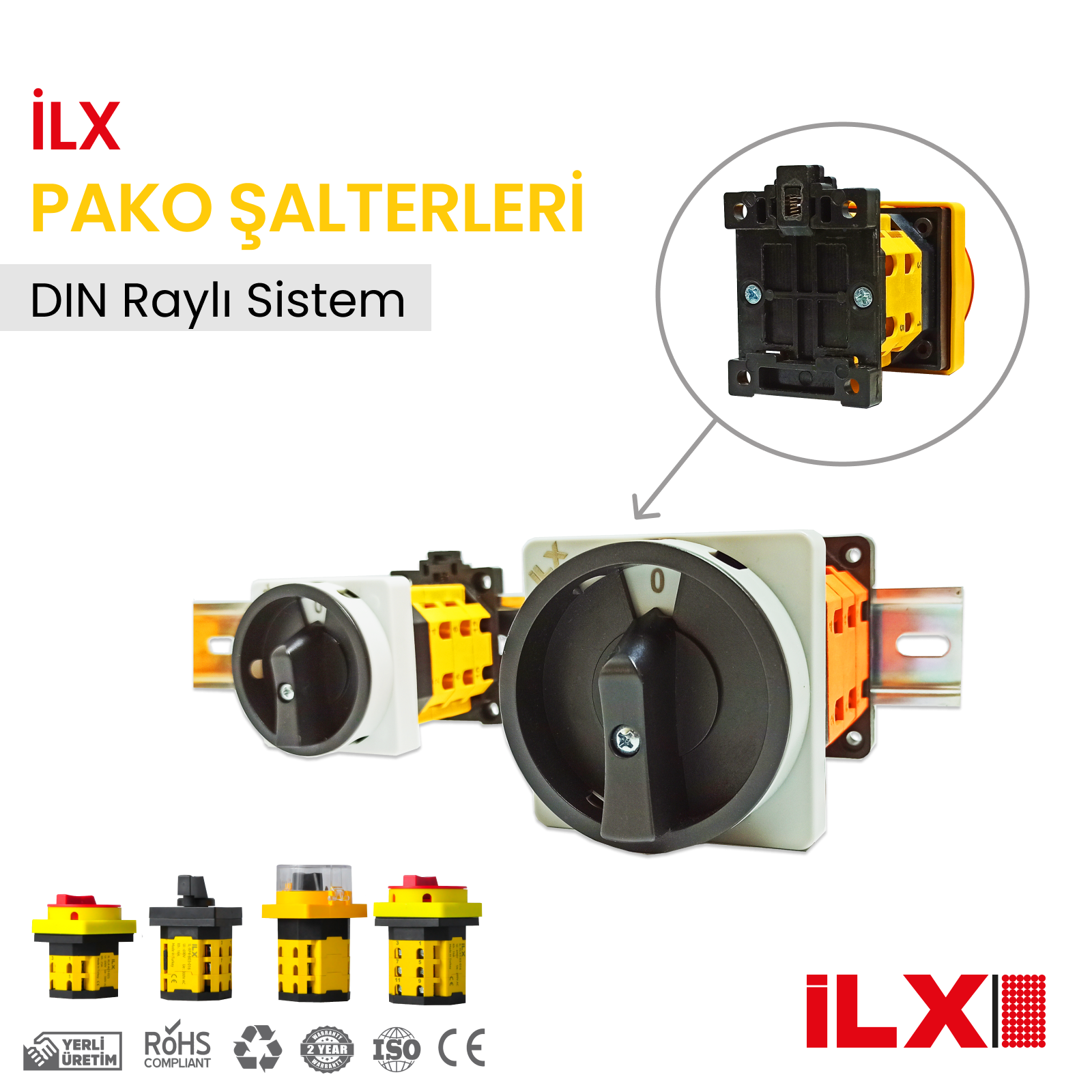0-1 Aç-Kapa Pako Şalter 3 Fazlı A Tipi 48x48 | İL-XL4-A03-02090